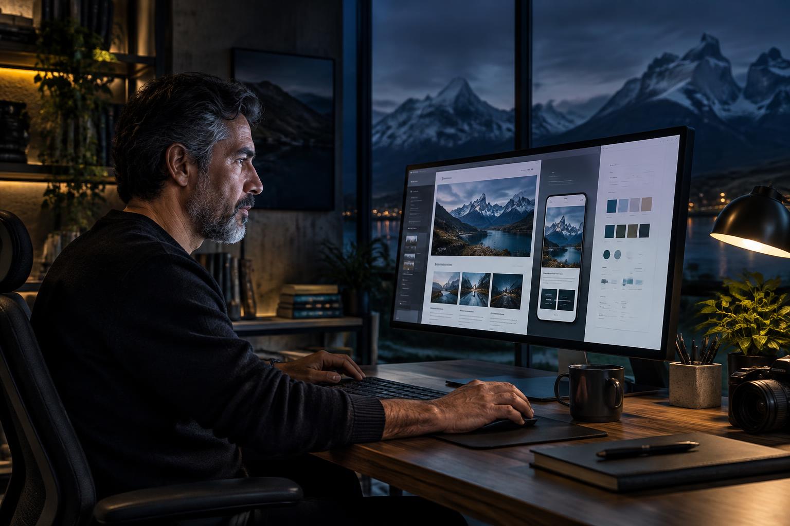 Diseñador creando una experiencia web